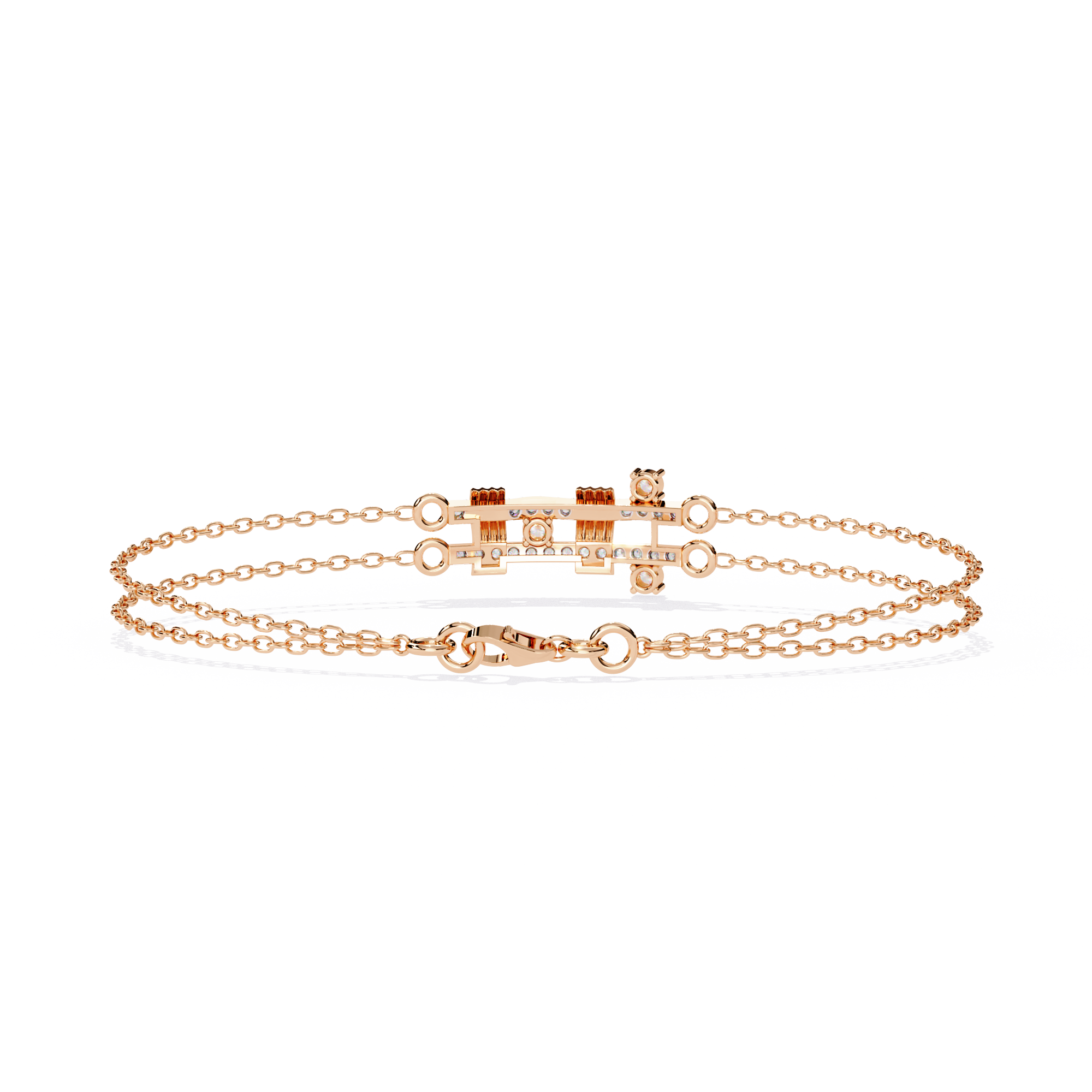 Solitairekart 0.27ct Dual Cross Natural Diamond Bracelet-HI Color, VS-SI Clarity